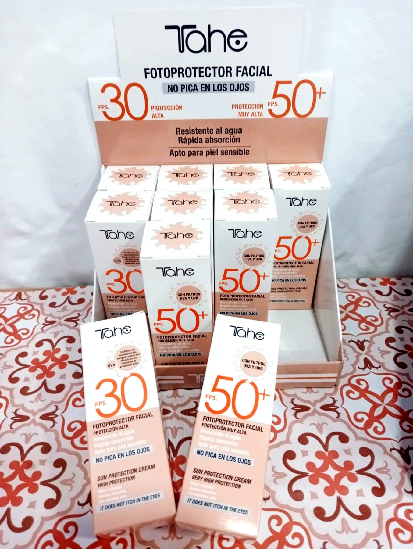 Fotoprotector facial Tahe FPS 30 y 50+